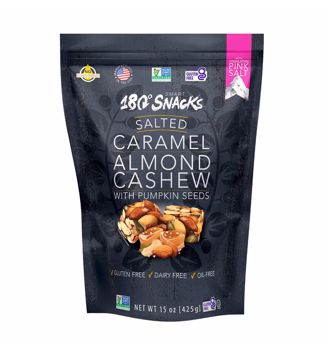 180 Snacks Tasty, Bite-Size Healthy Snacks with Limited Ingredients - Non GMO, Dairy-free, Gluten-Free Snacks - EBT Eligible Snacks for Kids and Adults (Salted Caramel)