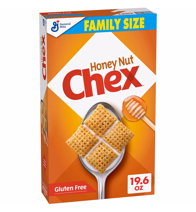 Honey Nut Chex Cereal, Gluten Free Breakfast Cereal, Made with Whole Grain, Family Size, 19.6 OZ