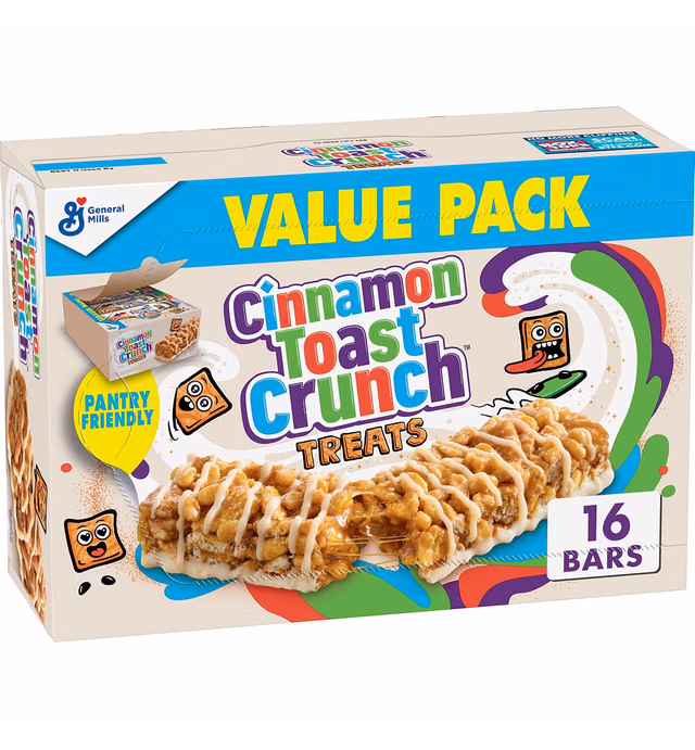 Cinnamon Toast Crunch Breakfast Cereal Treat Bars Snack Bars, 0.85 Oz, 16 Ct