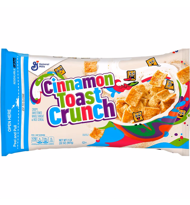 Cinnamon Toast Crunch Breakfast Cereal, 32 OZ Cereal Bag