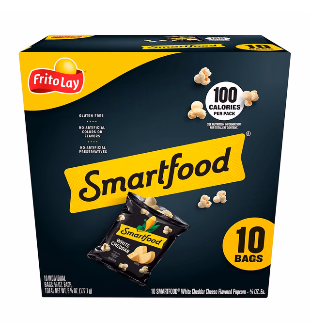 Frito-Lay Smartfood Popcorn White Cheddar, 0.625 Ounce, 10 Ct
