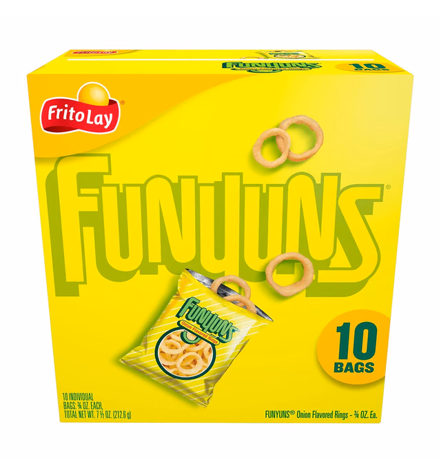 Frito Lay, Funyuns Onion Flavored Rings, 0.75 Oz, 10 Ct