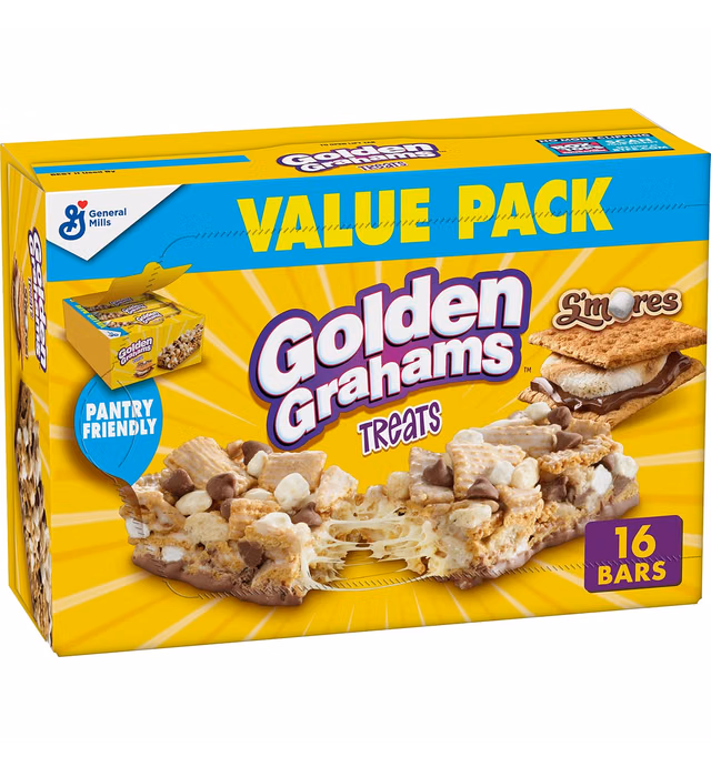 Golden Grahams S'mores Chocolate Marshmallow Breakfast Bars, 16 Bars (Pack of 4)