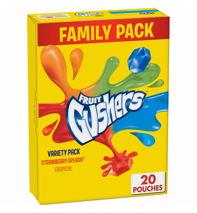 Gushers Fruit Flavored Snacks, Variety Pack, Strawberry and Tropical, 20 ct