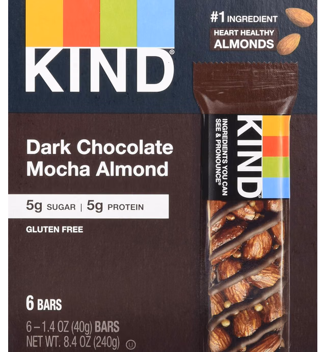 KIND bar, Dark Chocolate Mocha Almond, 8.4 Oz (Pack Of 6)