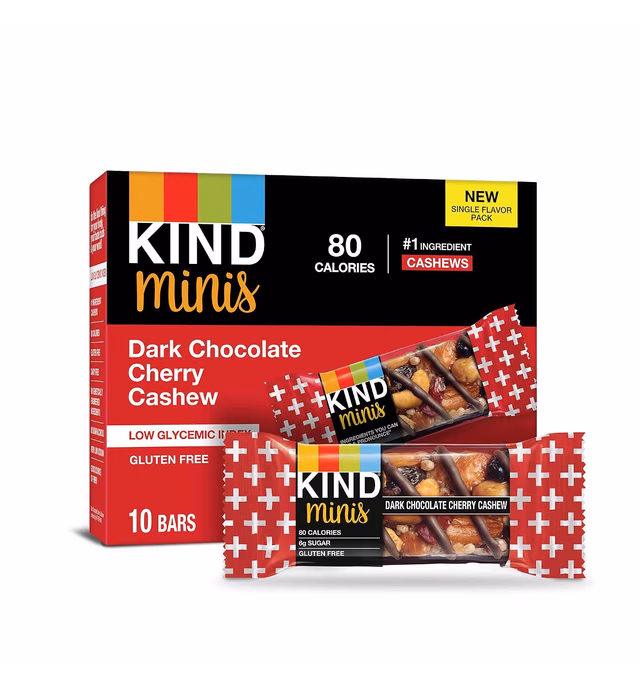 KIND Minis, Dark Chocolate Cherry Cashew, 7 Oz (Pack Of 10)