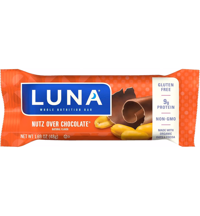 LUNA - Nutz Over Chocolate - Whole Nutrition Bars - 1.69 oz. (15 Count)