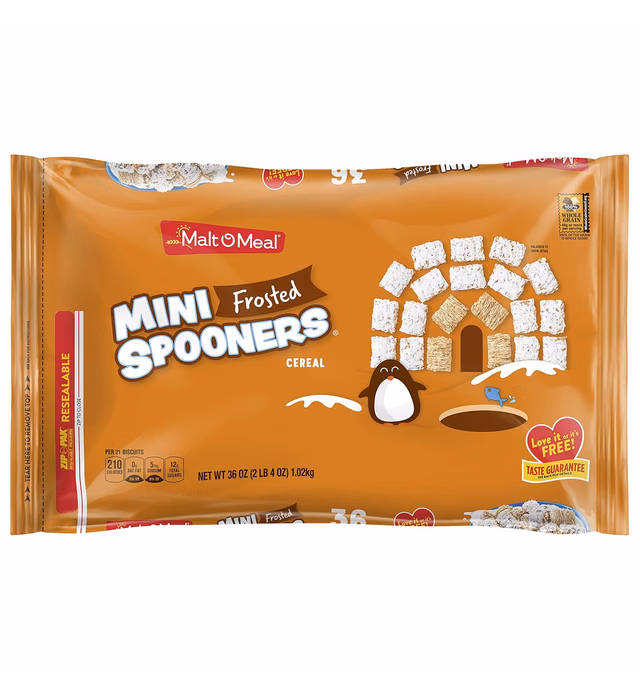 Malt-O-Meal Frosted Mini Spooners Cereal, 36 oz (Packaging May Vary)