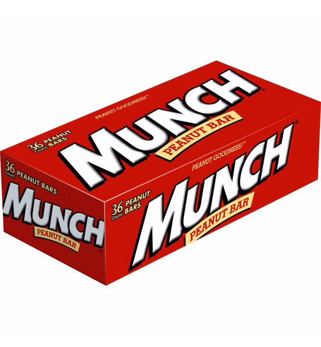 MUNCH Peanut Bar Singles Size 1.42-Ounce Bar 36-Count Box