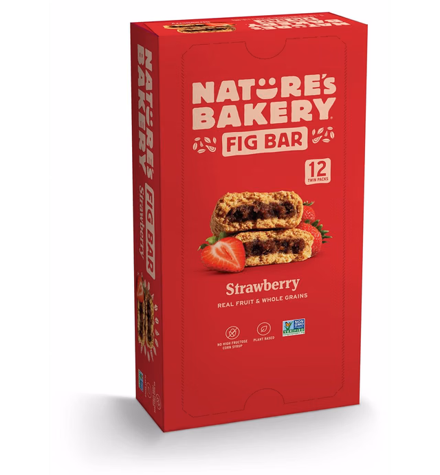 Nature's Bakery Whole Wheat Fig Bars, Real Fruit, Strawberry, 12 Twin packs