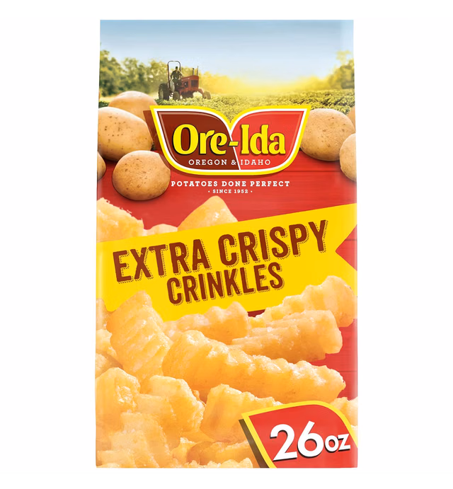 Ore-Ida Extra Crispy Crinkles French Fries Fried Potatoes Frozen Snacks (26 oz Bag)