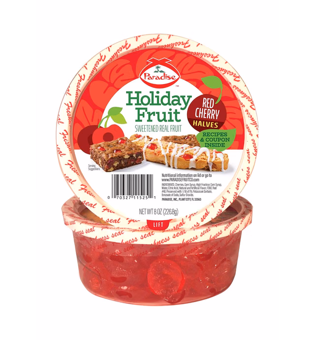 Paradise Red Cherry Halves, 8 Ounce