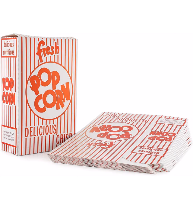 Perfect Stix - Popcorn Boxes Close Top-50 .75 Ounce Popcorn Boxes - Pack of 50ct,Red and White