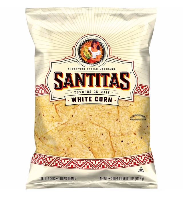 Santitas Tortilla White Corn Chips Bag, 11 Ounce