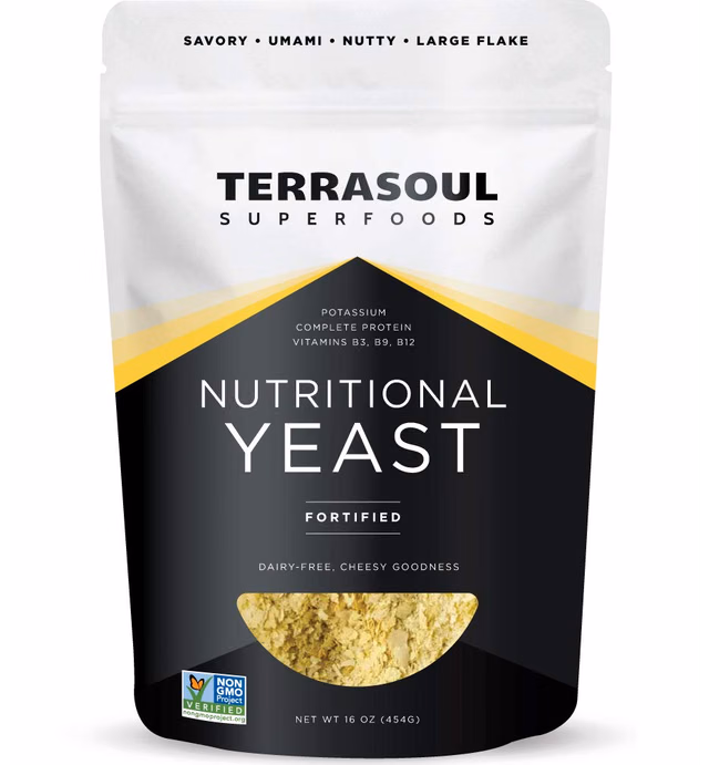 Terrasoul Superfoods Premium Nutritional Yeast Flakes, 16oz - Fortified | Gluten Free | Non-GMO | Vegan