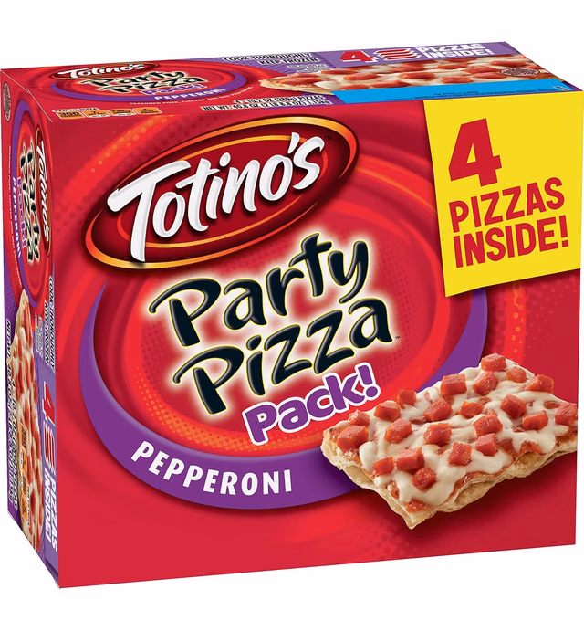Totino's Party Pizza Pack, Pepperoni Flavored, Frozen Snacks, 40.8 oz, 4 ct