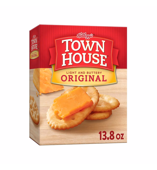 Town House Oven Baked Crackers, Party Snacks, Light and Buttery, Original, 13.8oz Box (1 Box)