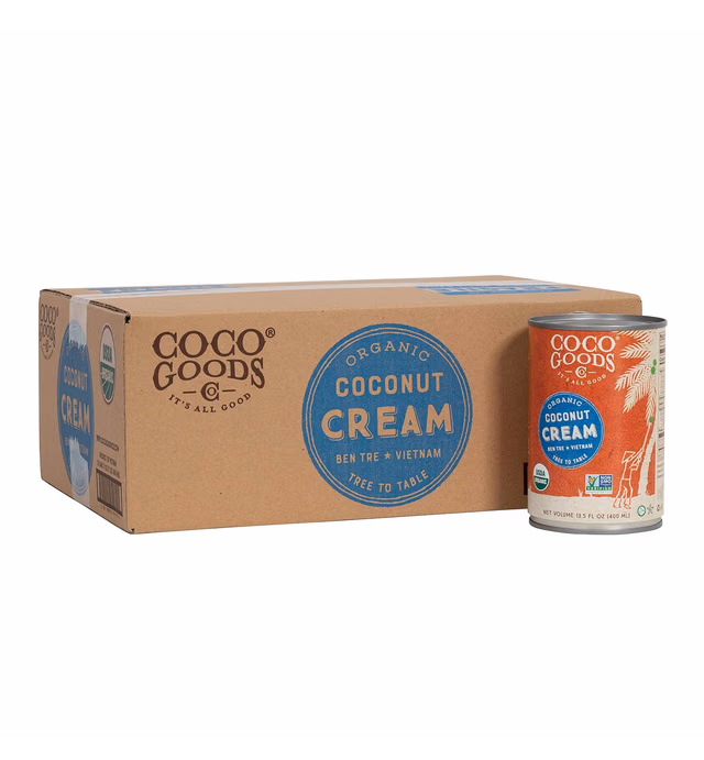 CocoGoods Co Single-Origin Organic Coconut Cream 13.5 fl. oz - Gluten-free, Non-GMO, Vegan, & Dairy-free, 12 pack