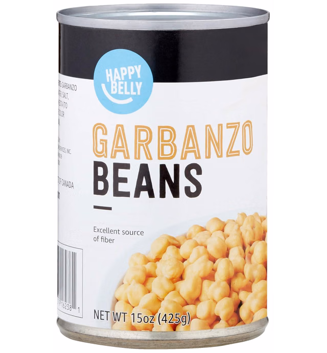 Amazon Brand - Happy Belly Garbanzo Beans, 15 Ounce
