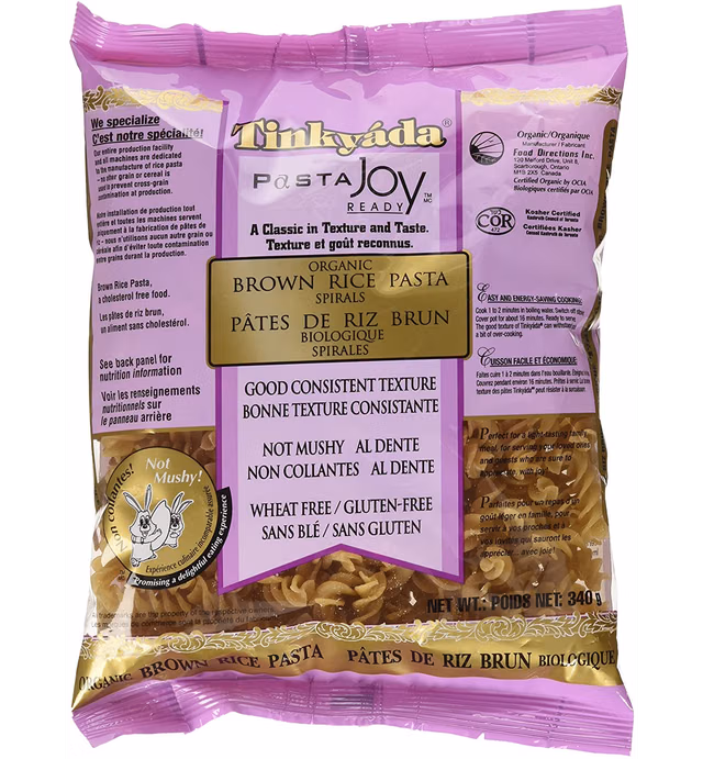 Tinkyada Gluten Free Organic Brown Rice Pasta Spirals, 12-Ounce (Pack of 6)