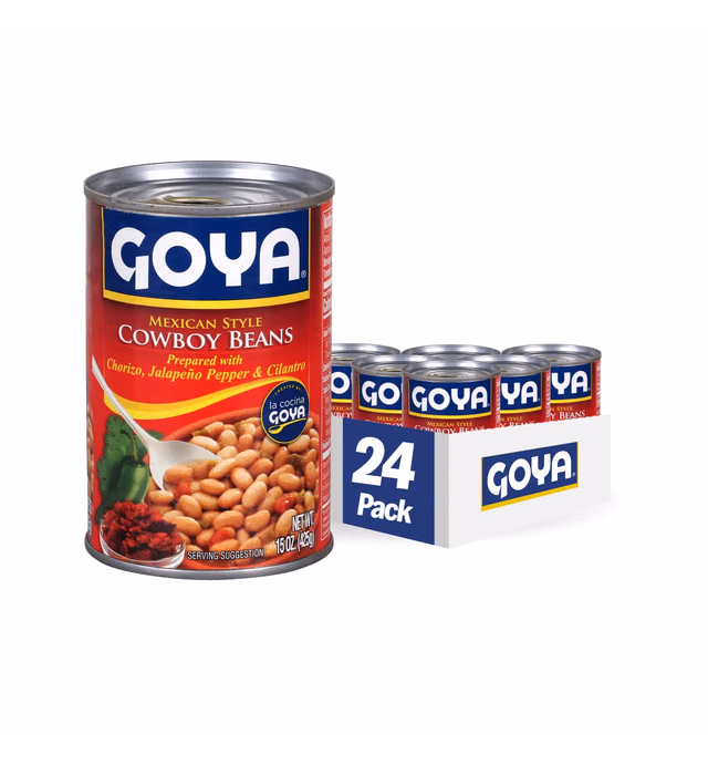 Goya Foods Mexican Style Cowboy Beans in Sauce, 15 Ounce (Pack of 24)