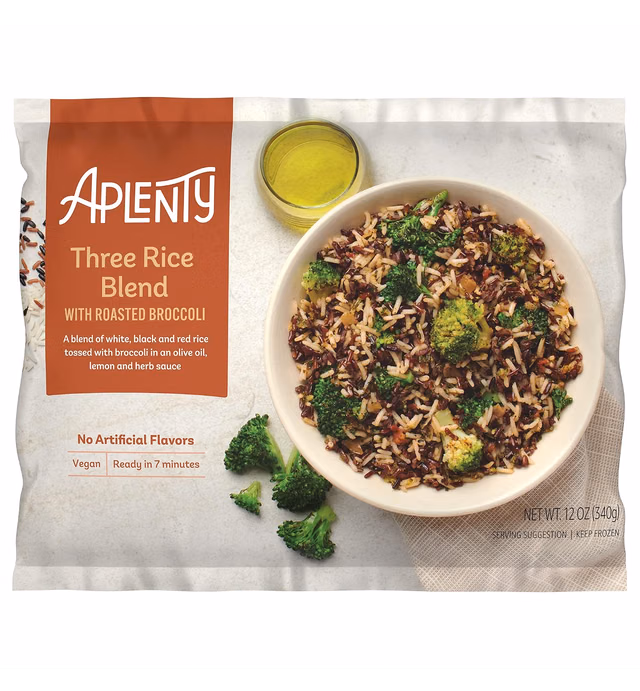 Amazon Brand - Aplenty, Three Rice Blend with Roasted Broccoli, 12 oz (Frozen)