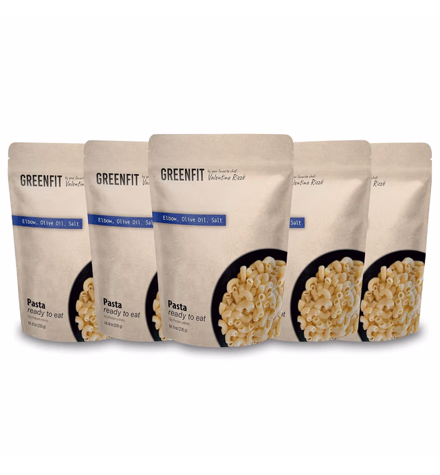 READY PASTA | Microwavable | Elbow Shape | Greenfit By Chef Valentino Rizzo | Glyphosate Free | 8 Oz. Pack of 6 |
