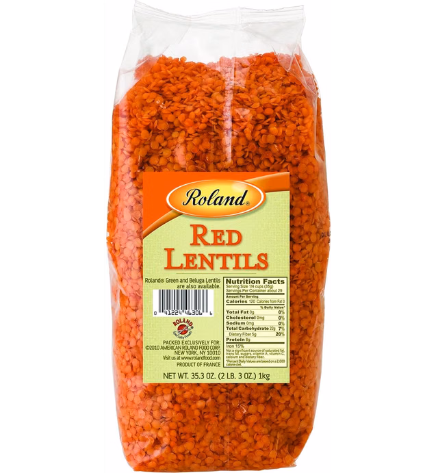 Roland Foods Dried Split Red Lentils, Specialty Imported Food, 35.2-Ounce Bag