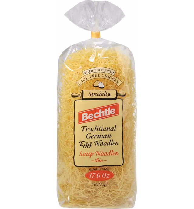 Bechtle Traditional German Egg Noodles, Soup Noodles - Thin, 1.1 Pound (Pack of 12)