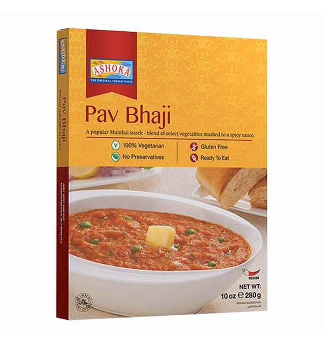 Ashoka Ready to Eat Since 1932, All-Natural, Mashed Vegetable Curry, Heat & Serve Microwavable Meals, Great for the Outdoors & Hiking, Gluten-Free & with No Preservatives, Vegetarian Pack of 1