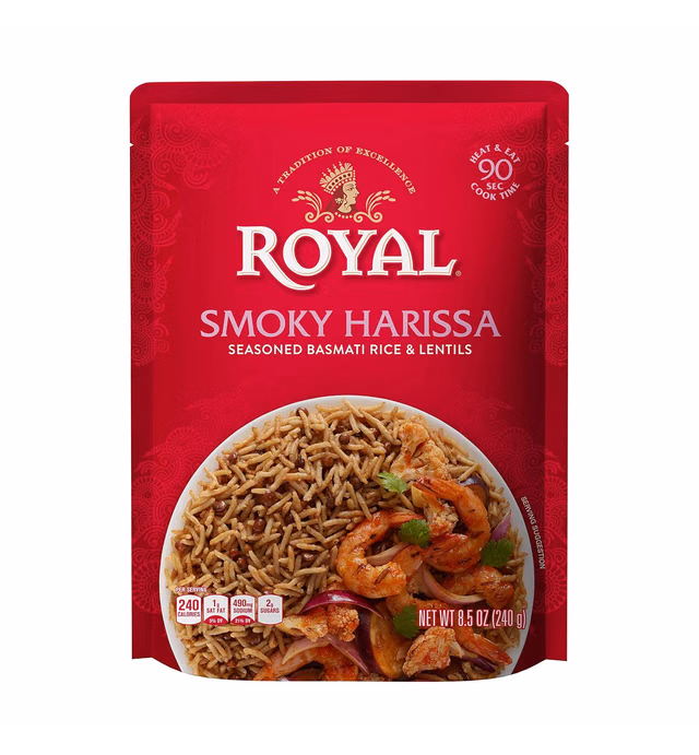 Authentic Royal Ready To Heat Rice, Smoky Harissa, 4 Count