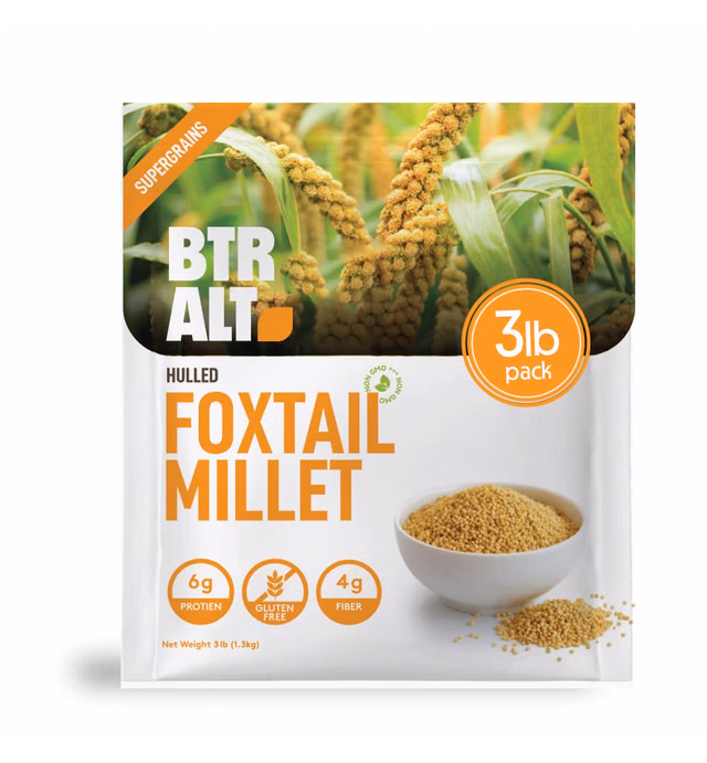 Better Alt 3 LBS SUPER PACK Millet Grain, Superfood of the Year 2023, Gluten Free Millet Seed, Hulled Whole Grain, Incept Foxtail Millet, High Protein, Alternative to Rice, VACUUM SEALED