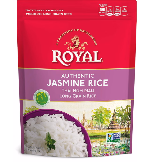 Royal White Jasmine Rice, Thai Hom Mali, 2 Pound