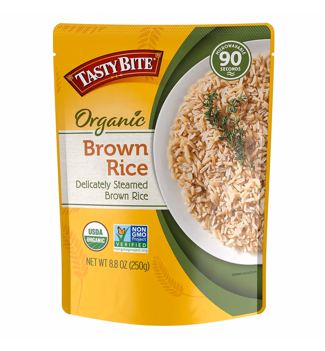 Tasty Bite Organic Brown Rice, 8.8 Ounce, Ready to Eat, Microwavable, Vegan, Gluten-Free