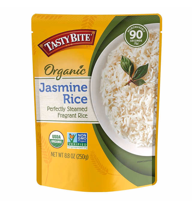 Tasty Bite Organic Jasmine Rice, 8.8 Ounce, Pack of 6, Ready to Eat, Microwavable, Vegan, Goes Great With Curry