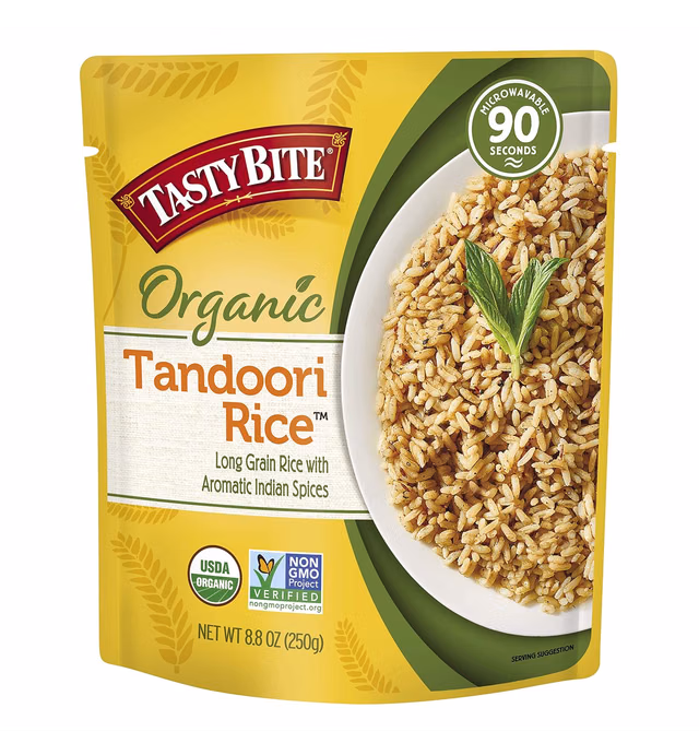 Tasty Bite Organic Tandoori Rice, 8.8 Ounce, Pack of 6, Ready to Eat, Microwavable, Vegan, Gluten-Free