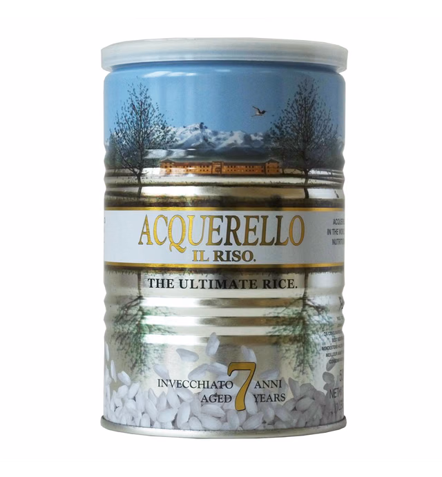 Acquerello Italian 7 Year Aged Risotto Rice 17.6 Oz Tin