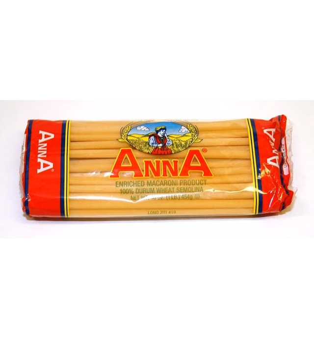 Anna - Italian Long Ziti N. 19, (4)- 16 oz. Pkgs.