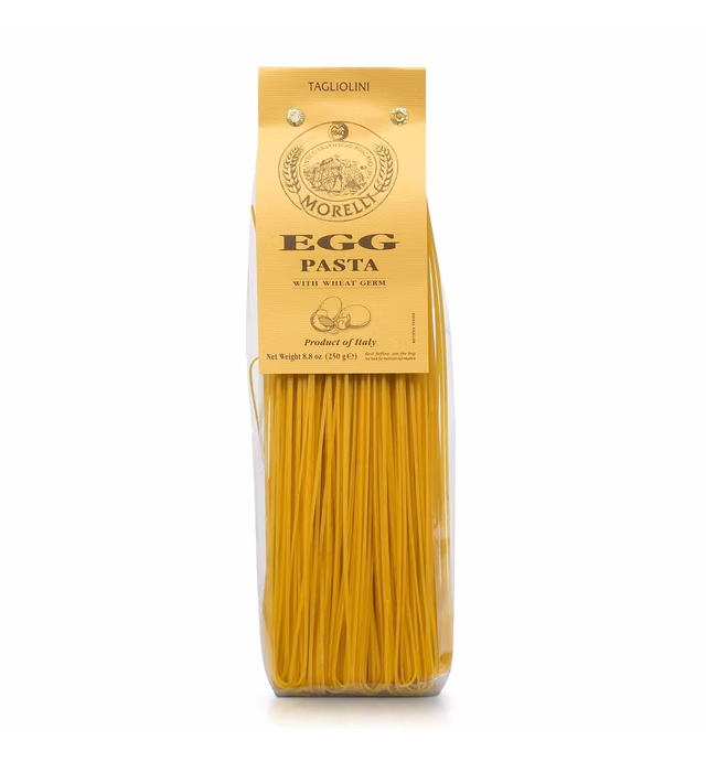 Morelli Pasta Egg Tagliolini Italian Pasta -Gourmet Pasta - Handmade in Small Batches - Imported Italian Pasta Noodles - Durum Wheat Semolina Pasta - 8.8 Oz / 250gr (Pack of 1)