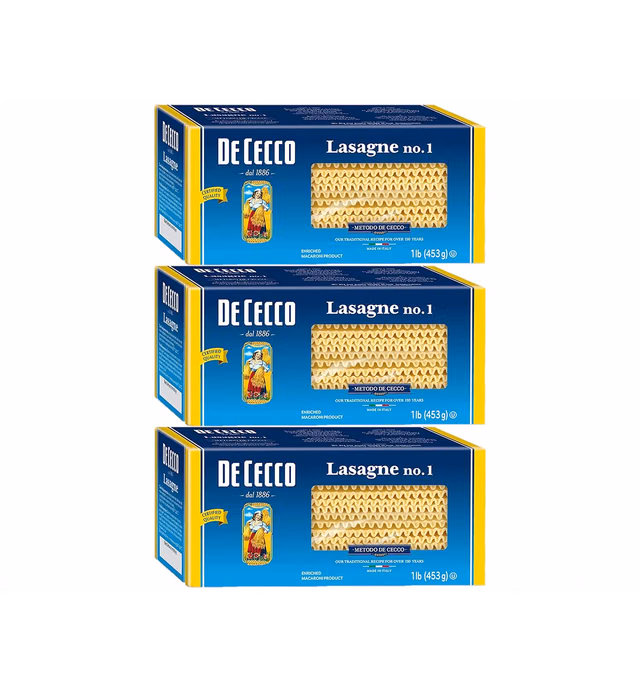 De Cecco Pasta, Lasagne 16 oz Pack of 3
