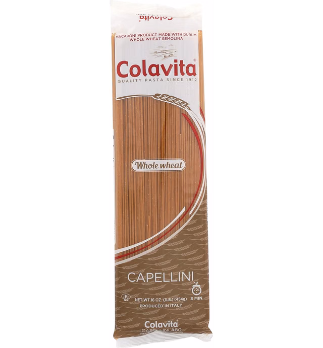 Colavita Whole Wheat Capellini, 16-Ounce Bags (Pack of 20)