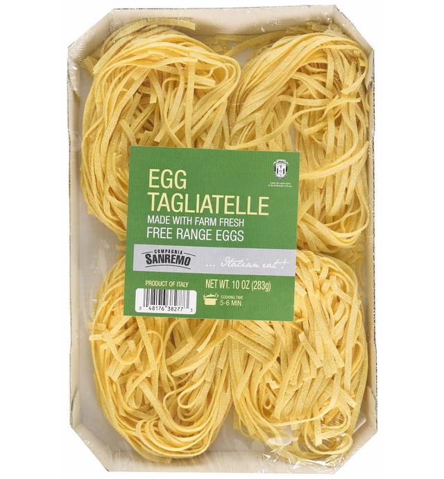 Compagnia Sanremo Pasta Italian Egg Tagliatelle Pasta - Non-Gmo, Free Range Egg Traditional Tagliatelle - 10 Oz (Pack Of 1) - Product Of Italy