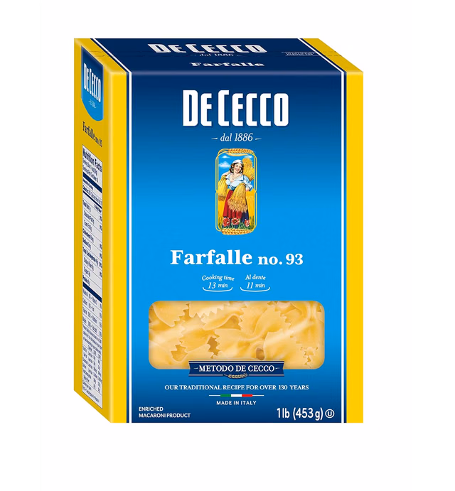De Cecco Pasta, Farfalle, 16 Ounce (Pack of 5)