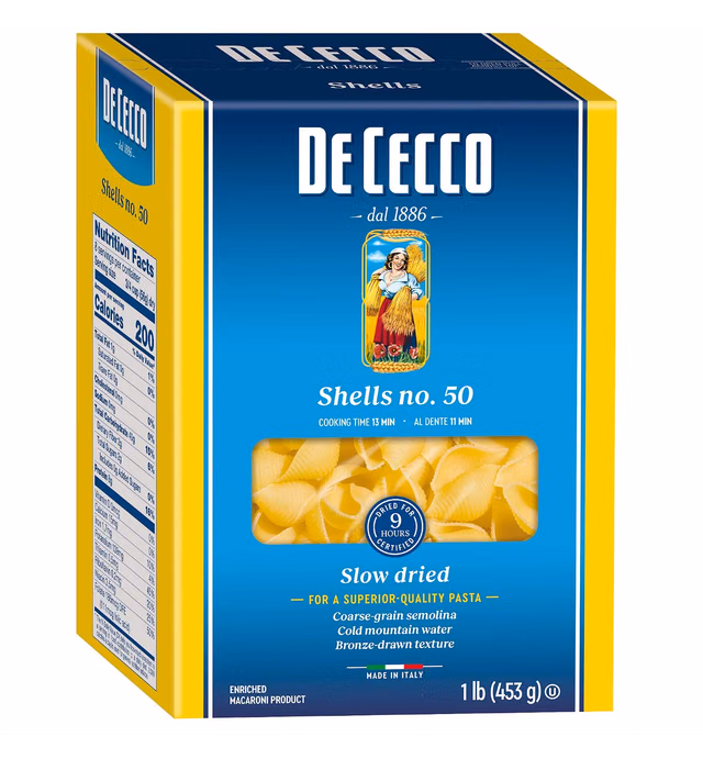 De Cecco Semolina Pasta, Shells No.50, 1 Pound (Pack of 5)