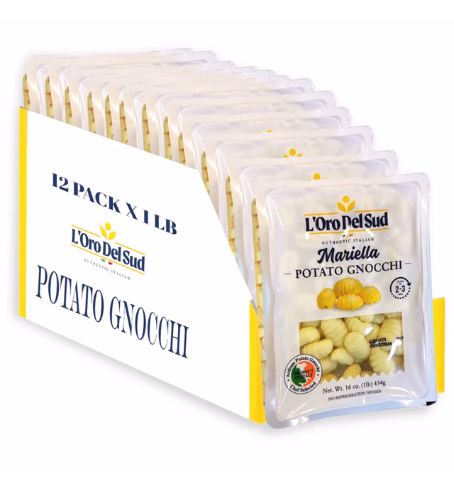 12 Pack, Potato Gnocchi, Cooks in 2-3 minutes, Shelf Stable, Mariella 12 Pack x 1 lb (12 Pack)