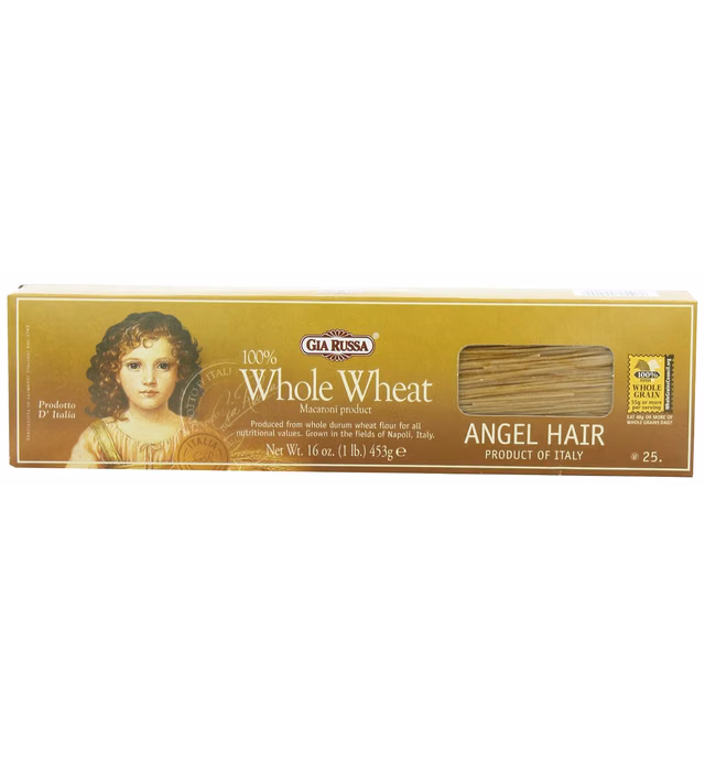 Gia Russa Whole Wheat Angel Hair, 16-Ounces (Pack of 5)