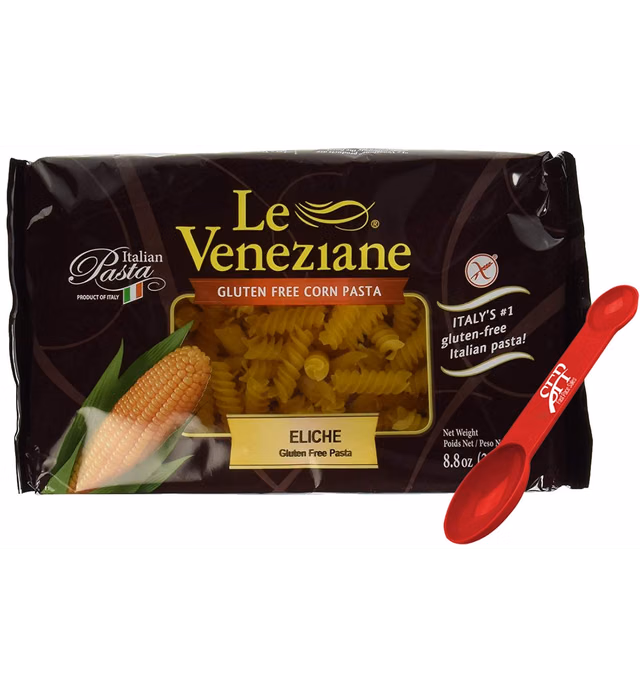 Le Veneziane Gluten Free Pasta Noodles ~ Fusilli Pasta ~ Corn Pasta ~ 2 Count (8.8 Oz.)