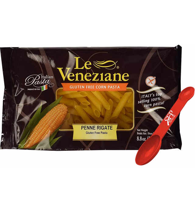 Le Veneziane Gluten Free Pasta Noodles ~ Penne Rigate ~ Corn Pasta ~ 2 Count (8.8 Oz.)