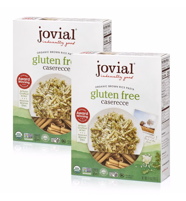 Jovial Whole Grain Brown Rice Caserecce Pasta - Pasta Caserecce, Caserecce Pasta, Whole Grain Pasta, Organic Pasta, Gluten Free, Dairy Free, Brown Rice Pasta, Made in Italy - 12 Oz, 2 Pack