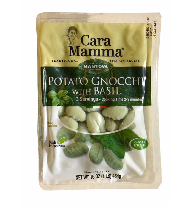 Mantova Cara Mamma Basil Potato Gnocchi Pasta, 16 Ounce (Pack of 6)